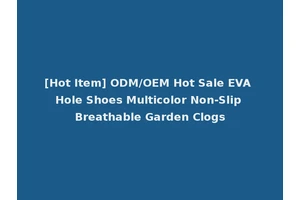 [Hot Item] ODM/OEM Hot Sale EVA Hole Shoes Multicolor Non-Slip Breathable Garden Clogs