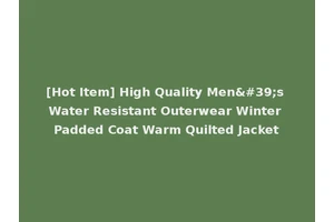 [Hot Item] High Quality Men's Water Resistant Outerwear Winter Padded Coat Warm Quilted Jacket