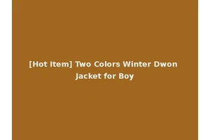 [Hot Item] Two Colors Winter Dwon Jacket for Boy