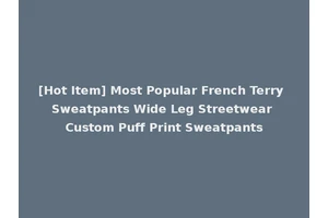 [Hot Item] Most Popular French Terry Sweatpants Wide Leg Streetwear Custom Puff Print Sweatpants