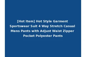 [Hot Item] Hot Style Garment Sportswear Suit 4 Way Stretch Casual Mens Pants with Adjust Waist Zipper Pocket Polyester Pants