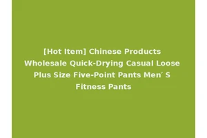 [Hot Item] Chinese Products Wholesale Quick-Drying Casual Loose Plus Size Five-Point Pants Men′ S Fitness Pants