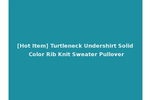 [Hot Item] Turtleneck Undershirt Solid Color Rib Knit Sweater Pullover