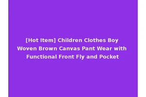 [Hot Item] Children Clothes Boy Woven Brown Canvas Pant Wear with Functional Front Fly and Pocket