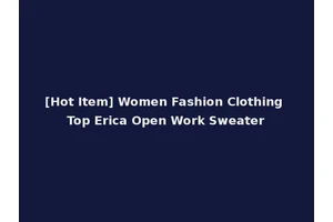 [Hot Item] Women Fashion Clothing Top Erica Open Work Sweater