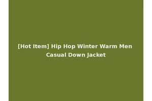 [Hot Item] Hip Hop Winter Warm Men Casual Down Jacket