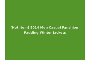 [Hot Item] 2014 Men Casual Fanshion Padding Winter Jackets