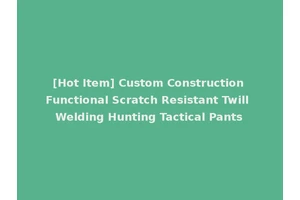[Hot Item] Custom Construction Functional Scratch Resistant Twill Welding Hunting Tactical Pants