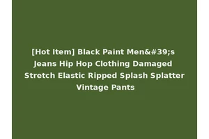 [Hot Item] Black Paint Men's Jeans Hip Hop Clothing Damaged Stretch Elastic Ripped Splash Splatter Vintage Pants