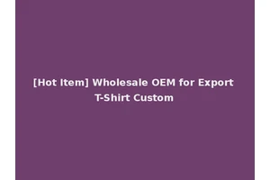 [Hot Item] Wholesale OEM for Export T-Shirt Custom