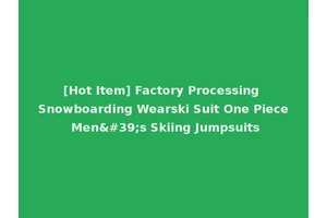 [Hot Item] Factory Processing Snowboarding Wearski Suit One Piece Men's Skiing Jumpsuits
