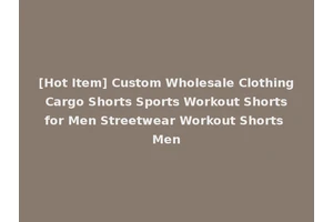 [Hot Item] Custom Wholesale Clothing Cargo Shorts Sports Workout Shorts for Men Streetwear Workout Shorts Men