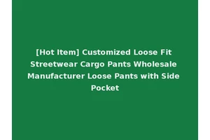 [Hot Item] Customized Loose Fit Streetwear Cargo Pants Wholesale Manufacturer Loose Pants with Side Pocket
