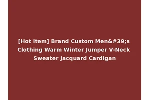 [Hot Item] Brand Custom Men's Clothing Warm Winter Jumper V-Neck Sweater Jacquard Cardigan