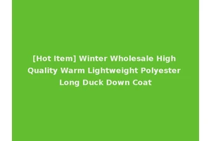 [Hot Item] Winter Wholesale High Quality Warm Lightweight Polyester Long Duck Down Coat