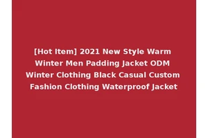 [Hot Item] 2021 New Style Warm Winter Men Padding Jacket ODM Winter Clothing Black Casual Custom Fashion Clothing Waterproof Jacket
