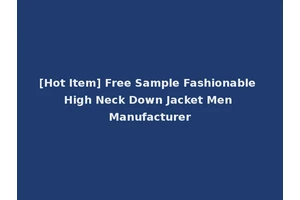 [Hot Item] Free Sample Fashionable High Neck Down Jacket Men Manufacturer