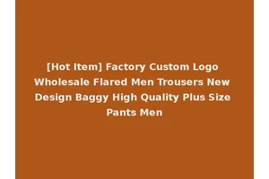 [Hot Item] Factory Custom Logo Wholesale Flared Men Trousers New Design Baggy High Quality Plus Size Pants Men
