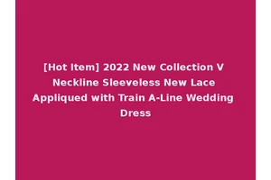 [Hot Item] 2022 New Collection V Neckline Sleeveless New Lace Appliqued with Train A-Line Wedding Dress