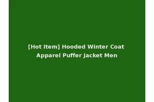 [Hot Item] Hooded Winter Coat Apparel Puffer Jacket Men