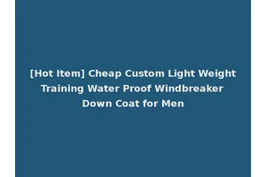 [Hot Item] Cheap Custom Light Weight Training Water Proof Windbreaker Down Coat for Men