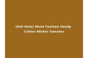 [Hot Item] Mens Fashion Hoody Cotton Winter Sweater