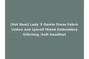 [Hot Item] Lady′ S Denim Dress Fabric Cotton and Lyocell Mixed Embroidery Stitching /Soft Handfeel