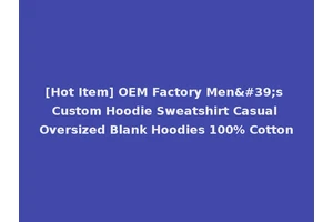 [Hot Item] OEM Factory Men's Custom Hoodie Sweatshirt Casual Oversized Blank Hoodies 100% Cotton