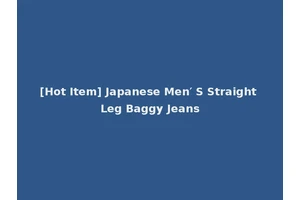[Hot Item] Japanese Men′ S Straight Leg Baggy Jeans
