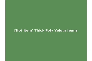 [Hot Item] Thick Poly Velour Jeans