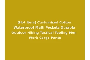 [Hot Item] Customized Cotton Waterproof Multi Pockets Durable Outdoor Hiking Tactical Tooling Men Work Cargo Pants