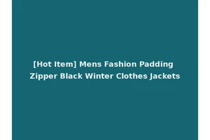 [Hot Item] Mens Fashion Padding Zipper Black Winter Clothes Jackets
