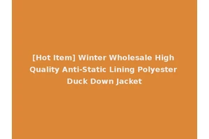 [Hot Item] Winter Wholesale High Quality Anti-Static Lining Polyester Duck Down Jacket
