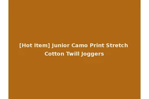 [Hot Item] Junior Camo Print Stretch Cotton Twill Joggers