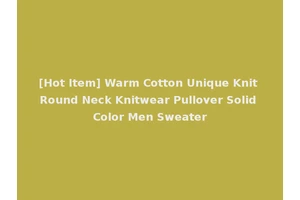 [Hot Item] Warm Cotton Unique Knit Round Neck Knitwear Pullover Solid Color Men Sweater