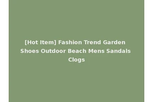 [Hot Item] Fashion Trend Garden Shoes Outdoor Beach Mens Sandals Clogs