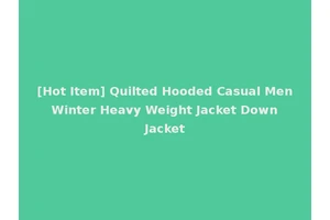[Hot Item] Quilted Hooded Casual Men Winter Heavy Weight Jacket Down Jacket