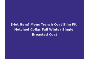 [Hot Item] Mens Trench Coat Slim Fit Notched Collar Fall Winter Single Breasted Coat