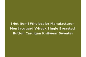 [Hot Item] Wholesaler Manufacturer Men Jacquard V-Neck Single Breasted Button Cardigan Knitwear Sweater