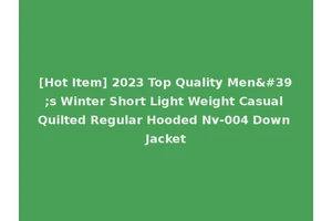 [Hot Item] 2023 Top Quality Men's Winter Short Light Weight Casual Quilted Regular Hooded Nv-004 Down Jacket