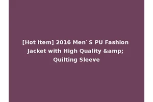 [Hot Item] 2016 Men′ S PU Fashion Jacket with High Quality &amp; Quilting Sleeve