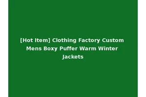 [Hot Item] Clothing Factory Custom Mens Boxy Puffer Warm Winter Jackets