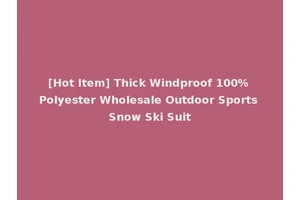 [Hot Item] Thick Windproof 100% Polyester Wholesale Outdoor Sports Snow Ski Suit