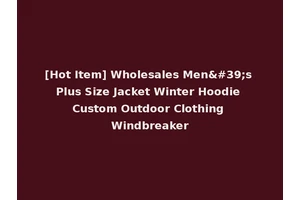 [Hot Item] Wholesales Men's Plus Size Jacket Winter Hoodie Custom Outdoor Clothing Windbreaker
