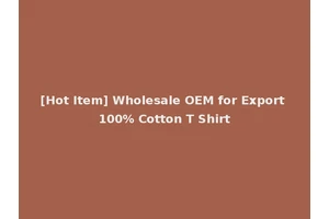 [Hot Item] Wholesale OEM for Export 100% Cotton T Shirt