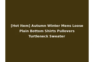 [Hot Item] Autumn Winter Mens Loose Plain Bottom Shirts Pullovers Turtleneck Sweater