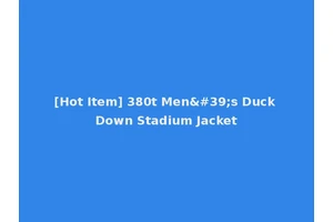 [Hot Item] 380t Men's Duck Down Stadium Jacket