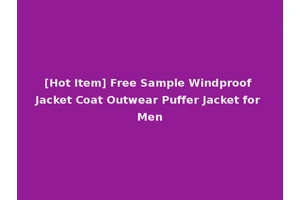 [Hot Item] Free Sample Windproof Jacket Coat Outwear Puffer Jacket for Men