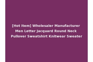 [Hot Item] Wholesaler Manufacturer Men Letter Jacquard Round Neck Pullover Sweatshirt Knitwear Sweater