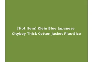 [Hot Item] Klein Blue Japanese Cityboy Thick Cotton Jacket Plus-Size